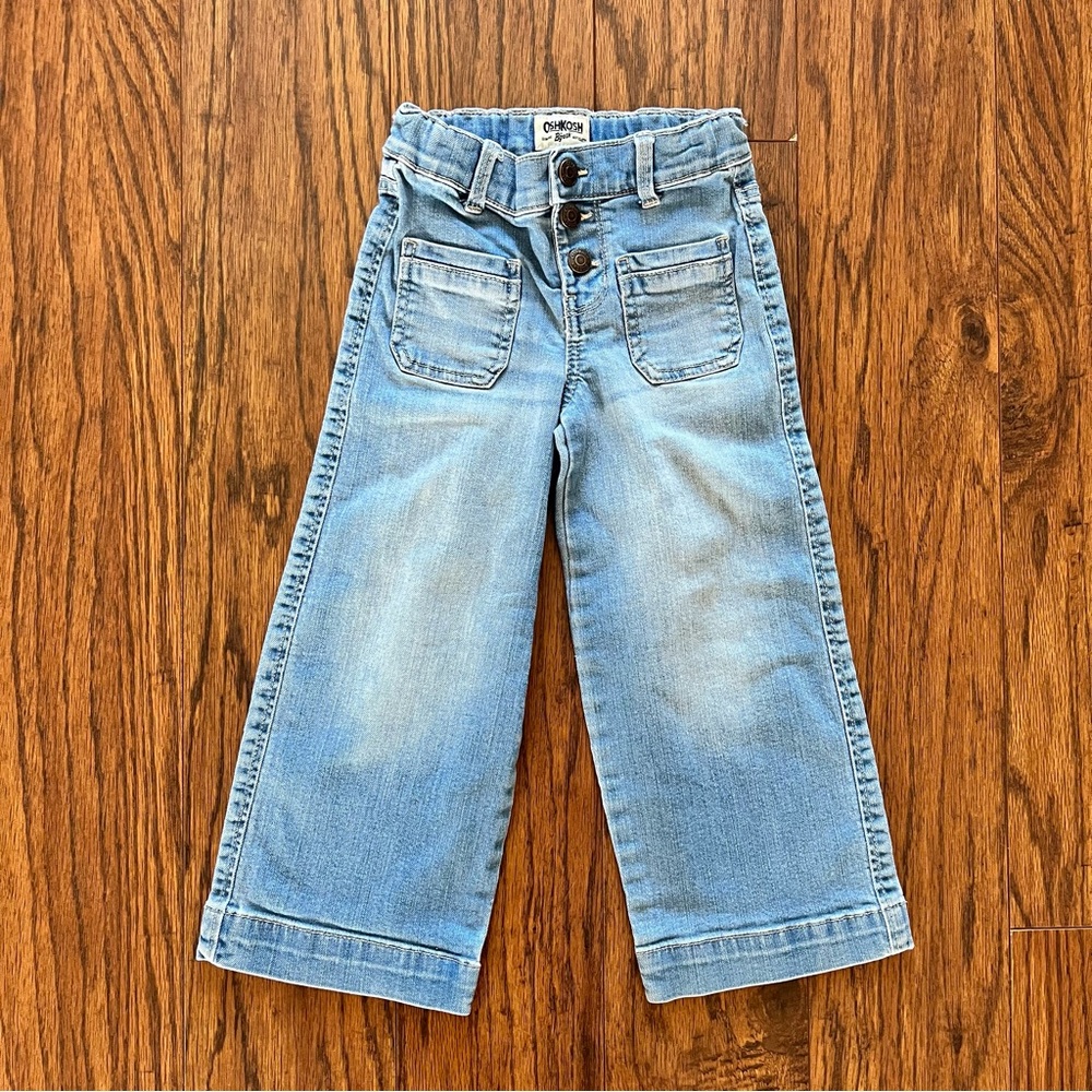 OshKosh Girls Botton Fly Wide Leg Jeans